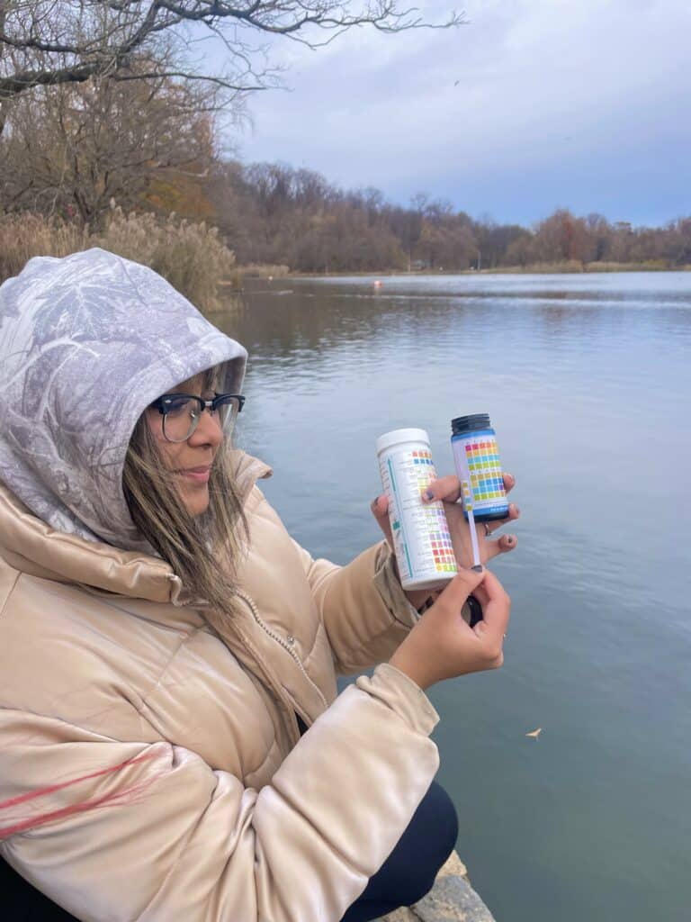 Shahzeen collecting data samples