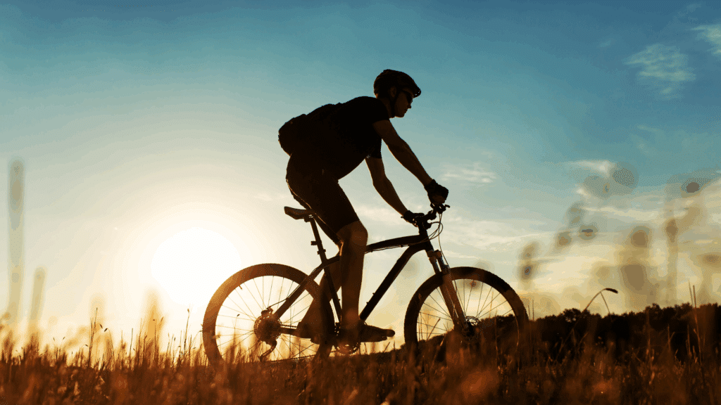 cycling sunset